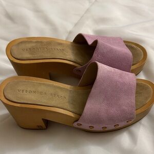 Veronica Beard Hanalee Suede Lavender Platform Sz 8M